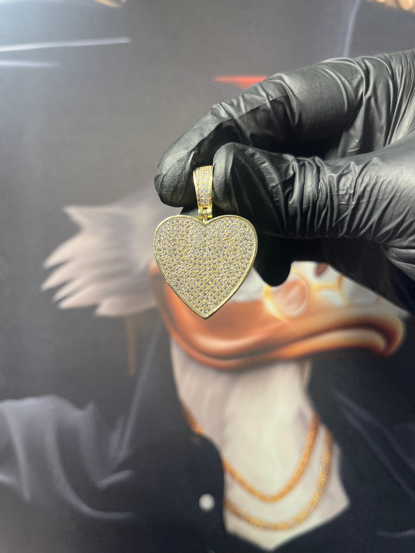 Pingente Coração cravejado (M)