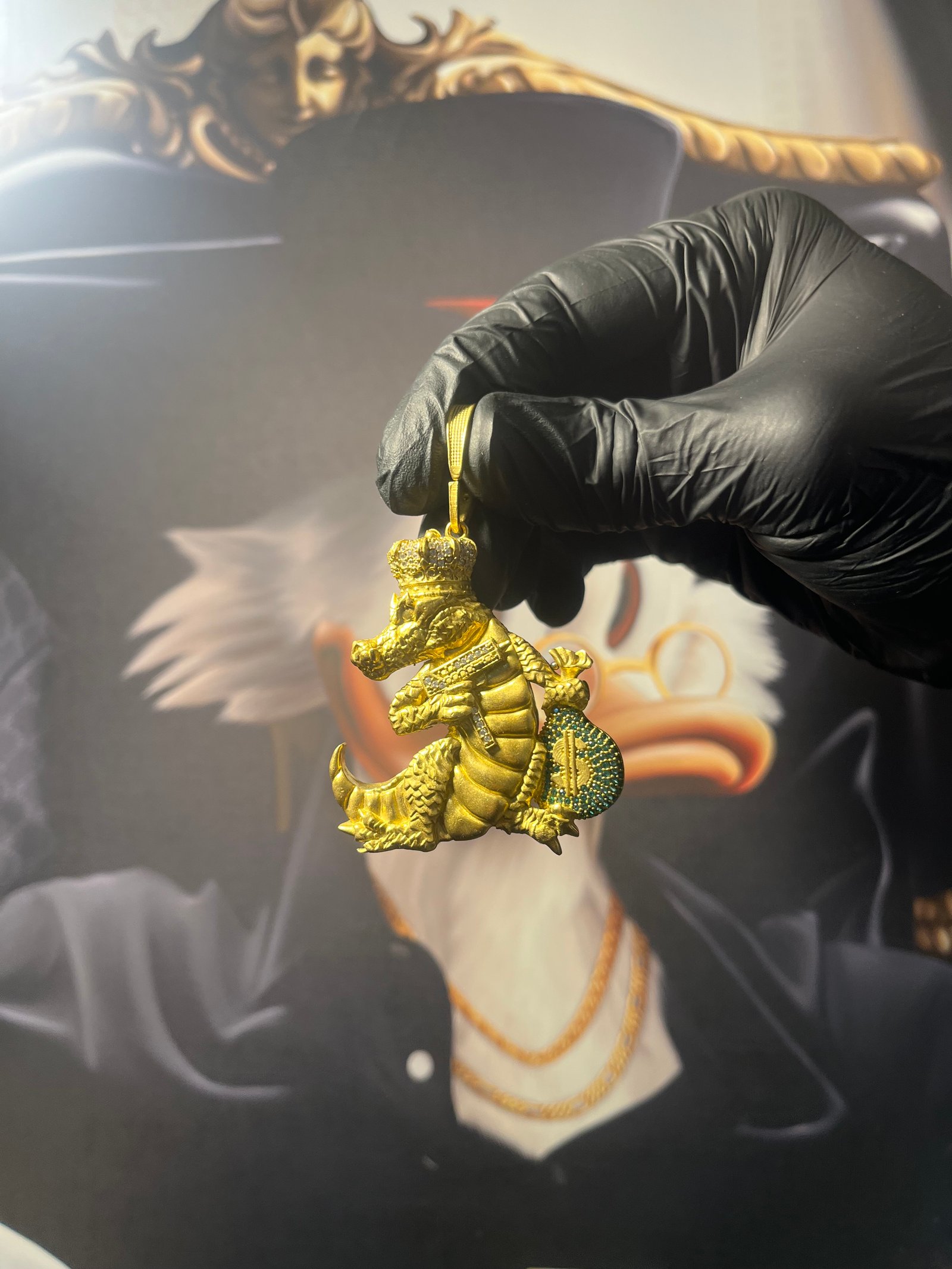 Pingente Jacaré Milionário Cravejado (G)