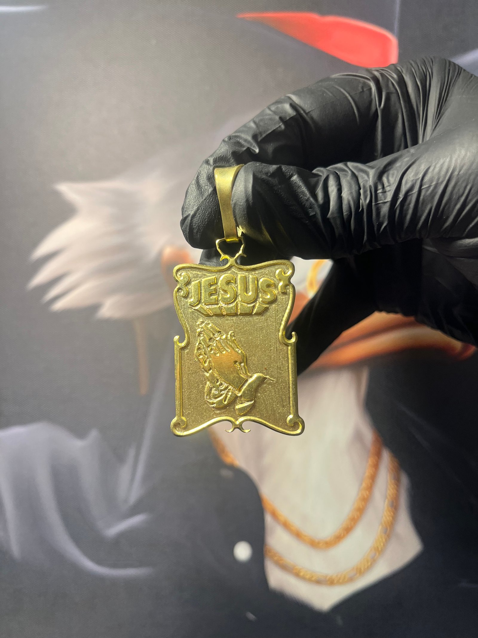 Pingente Jesus mãos de fé (G)